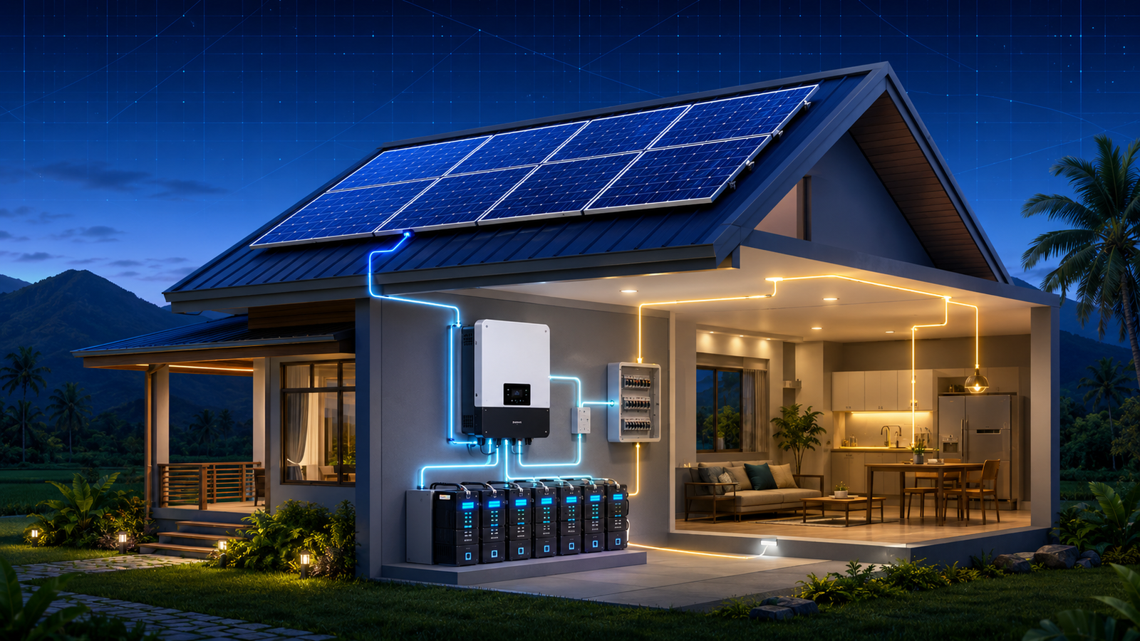 Independent solar-powered home away from utility service